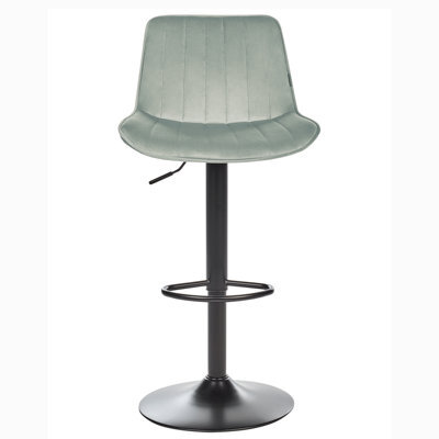 Beliani Mint Green Velvet Bar Stool Set Of 2 Height Adjustable Swivel Stools - image 1