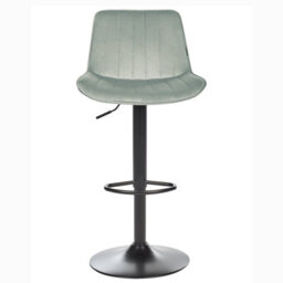 Beliani Mint Green Velvet Bar Stool Set Of 2 Height Adjustable Swivel Stools - thumbnail 1