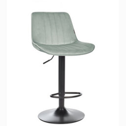 Beliani Mint Green Velvet Bar Stool Set Of 2 Height Adjustable Swivel Stools - thumbnail 6