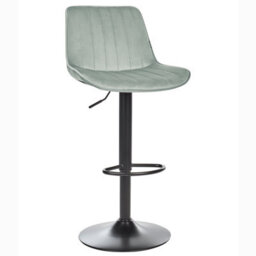 Beliani Mint Green Velvet Bar Stool Set Of 2 Height Adjustable Swivel Stools - thumbnail 7