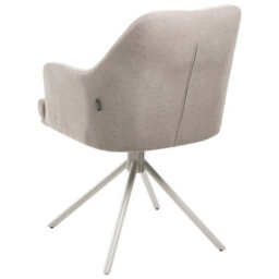 Beliani Set Of 2 Dining Chairs Mira Fabric Taupe - thumbnail 7