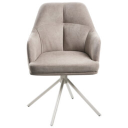 Beliani Set Of 2 Dining Chairs Mira Fabric Taupe - thumbnail 5