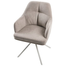 Beliani Set Of 2 Dining Chairs Mira Fabric Taupe - thumbnail 6