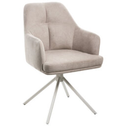 Beliani Set Of 2 Dining Chairs Mira Fabric Taupe - thumbnail 4