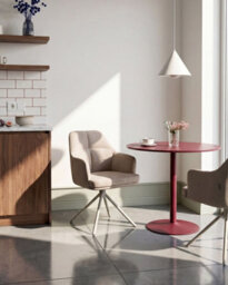 Beliani Set Of 2 Dining Chairs Mira Fabric Taupe - thumbnail 2
