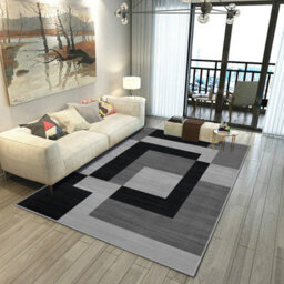 Ameha Non Slip Printed Rug Milo Black Grey  120X170 Cm Hallway Bedroom Area Indoor/outdoor Rugs - thumbnail 8