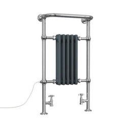 Uk Radiators 1239Btu H963mm X W538mm Anthracite Traditional Standard Column Dual Fuel Heated Towel Rail Arundel - thumbnail 1