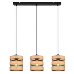 Luminosa Lighting Luminosa Soeni Bar Pendant Ceiling Light Matt Black 3X E27 - thumbnail 3