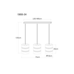 Luminosa Lighting Luminosa Soeni Bar Pendant Ceiling Light Matt Black 3X E27 - thumbnail 6