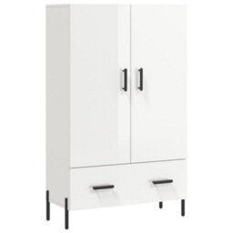 Berkfield Modern Highboard High Gloss White 69.5X31X115 Cm Engineered Wood - thumbnail 1