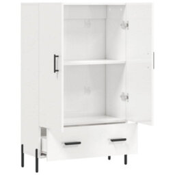 Berkfield Modern Highboard High Gloss White 69.5X31X115 Cm Engineered Wood - thumbnail 5