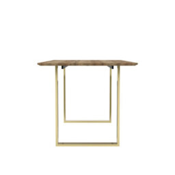 LPD Antibes Gold Dining Table - Wood Top & Black Metal U-Shaped Legs Pack Of 2 - thumbnail 3