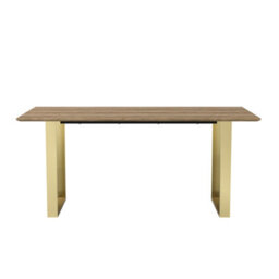 LPD Antibes Gold Dining Table - Wood Top & Black Metal U-Shaped Legs Pack Of 2 - thumbnail 1