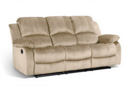 Chenille Fabric Oatmeal Beige 3 Seater Manual Recliner Sofa Valencia - thumbnail 3