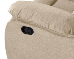 Chenille Fabric Oatmeal Beige 3 Seater Manual Recliner Sofa Valencia - thumbnail 5