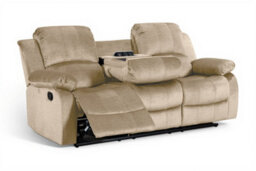 Chenille Fabric Oatmeal Beige 3 Seater Manual Recliner Sofa Valencia - thumbnail 4