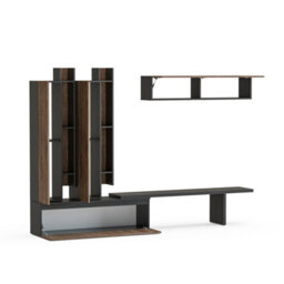Decorotika Azur Moduler Modern Tv Unit Wall Mount Customizable Layout Black Alina - thumbnail 5
