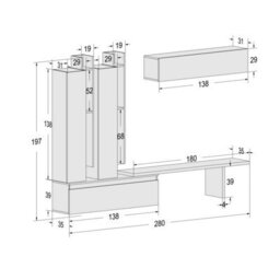 Decorotika Azur Moduler Modern Tv Unit Wall Mount Customizable Layout Black Alina - thumbnail 6