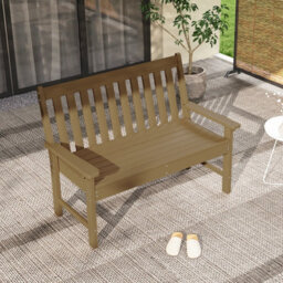 Costway Outdoor 2-Person Garden Bench Patio Lounger Ergonomic Loveseat W/ Backrest - thumbnail 5