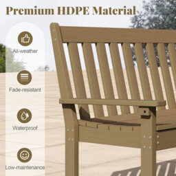 Costway Outdoor 2-Person Garden Bench Patio Lounger Ergonomic Loveseat W/ Backrest - thumbnail 6