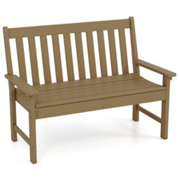 Costway Outdoor 2-Person Garden Bench Patio Lounger Ergonomic Loveseat W/ Backrest - thumbnail 1