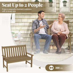 Costway Outdoor 2-Person Garden Bench Patio Lounger Ergonomic Loveseat W/ Backrest - thumbnail 7