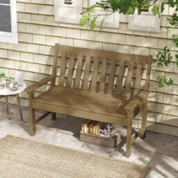 Costway Outdoor 2-Person Garden Bench Patio Lounger Ergonomic Loveseat W/ Backrest - thumbnail 3