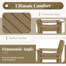 Costway Outdoor 2-Person Garden Bench Patio Lounger Ergonomic Loveseat W/ Backrest - thumbnail 8