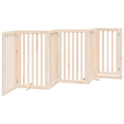 Walplus Wood Dog Gate With Door Foldable 6 Panels 300 Cm Poplar Wood - thumbnail 6