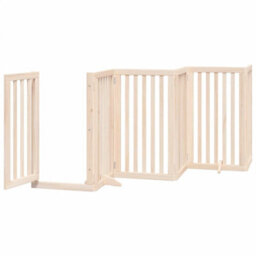 Walplus Wood Dog Gate With Door Foldable 6 Panels 300 Cm Poplar Wood - thumbnail 4