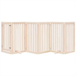 Walplus Wood Dog Gate With Door Foldable 6 Panels 300 Cm Poplar Wood - thumbnail 3
