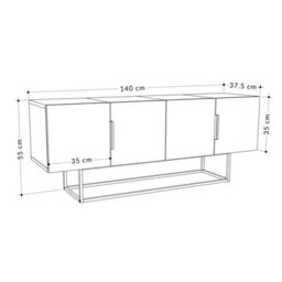Decortie Tontini Modern Tv Unit Multimedia Centre Oak Anthracite Grey With Storage Tv Cabinet 140Cm - thumbnail 3
