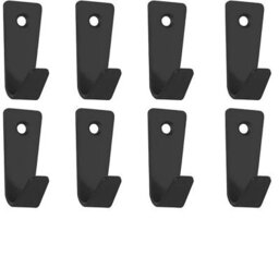 8 Pack Black Wall Mounted Coat Hooks, Coat Rack - thumbnail 1
