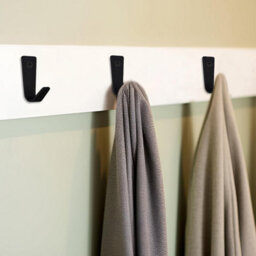 8 Pack Black Wall Mounted Coat Hooks, Coat Rack - thumbnail 2
