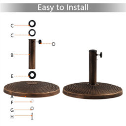 Yaheetech Bronze 10Kg Heavy Duty Patio Market Umbrella Base - thumbnail 8