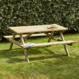 Cerland Alma 6 Seater Wooden Picnic Table 5Ft - Pressure Treated - thumbnail 1