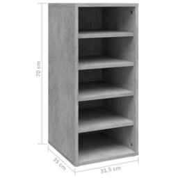 Berkfield Shoe Cabinets 2 Pcs Concrete Grey 31.5X35X70 Cm Engineered Wood - thumbnail 9
