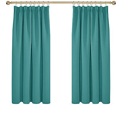 Deconovo Blackout Curtains Super Soft Thermal Insulated Pencil Pleat Blackout Curtains 52X54 Inch Turquoise 2 Panels - image 1