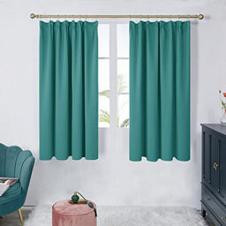 Deconovo Blackout Curtains Super Soft Thermal Insulated Pencil Pleat Blackout Curtains 52X54 Inch Turquoise 2 Panels - thumbnail 2
