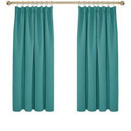 Deconovo Blackout Curtains Super Soft Thermal Insulated Pencil Pleat Blackout Curtains 52X54 Inch Turquoise 2 Panels - thumbnail 1