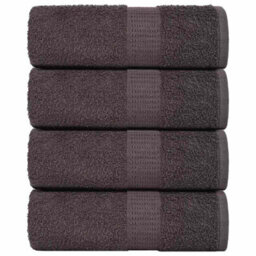 Berkfield Guest Towels 4 Pcs Anthracite 30X50 Cm 360 Gsm 100% Cotton