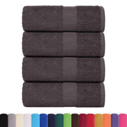 Berkfield Guest Towels 4 Pcs Anthracite 30X50 Cm 360 Gsm 100% Cotton - thumbnail 2