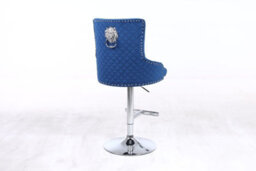 Hygrad Built to Survive Set Of 2 Luxury Velvet Bar Stools With Lion Knocker Back Rest Padded Breakfast Bar Stools - thumbnail 3