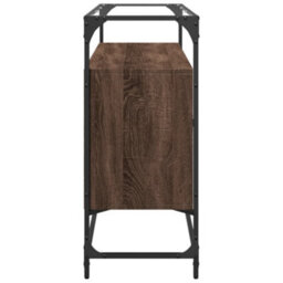 Berkfield Sideboard With Glass Top Brown Oak 98X35X81 Cm Engineered Wood - thumbnail 5