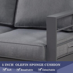 Garden Store Direct Wisteria Lane 4 Piece Lounge Set Aluminium Furniture - Anthracite Grey - thumbnail 4