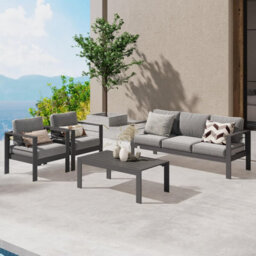 Garden Store Direct Wisteria Lane 4 Piece Lounge Set Aluminium Furniture - Anthracite Grey - thumbnail 6