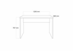 Bo Living Tara Desk 120, Glossy White, 120X76.7X67Cm - thumbnail 3