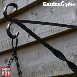Thompson & Morgan Hanging Basket Wall Brackets In Black Metal With Fixings 25Cm X 36Cm (X4) - thumbnail 2