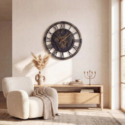 Large Wall Clock Gear Clock With World Map With Moving Gears - thumbnail 5