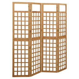 Vidaxl 4-Panel Room Divider/trellis Solid Fir Wood 161X180 Cm - thumbnail 1